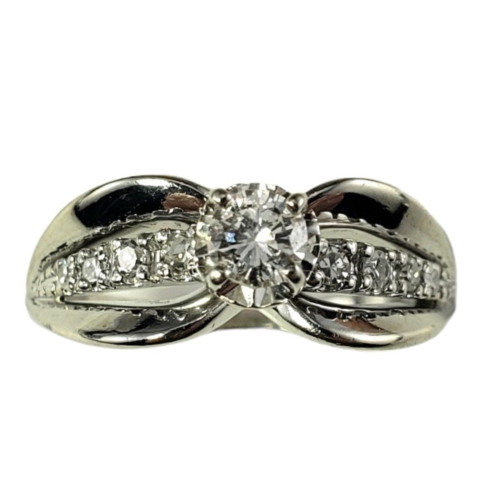 14 Karat White Gold Diamond Engagement Ring Size 6.25 #16100